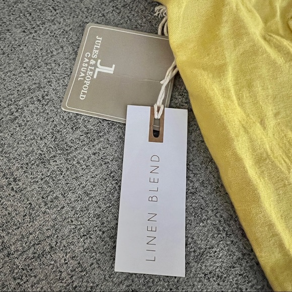 NWT Linen Blend Pull on Shorts Jules & Leopold Casual SZ 1X Yellow - Picture 3 of 7